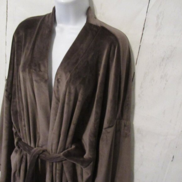 Skims Velour Short Robe XL Brown Kimono Cardigan Soft Cozy - Picture 3 of 7